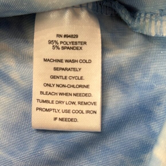 Derek Heart Tie-Dye Spaghetti Strap Maxi Dress Blue & White Side Slit Size S - Picture 6 of 9